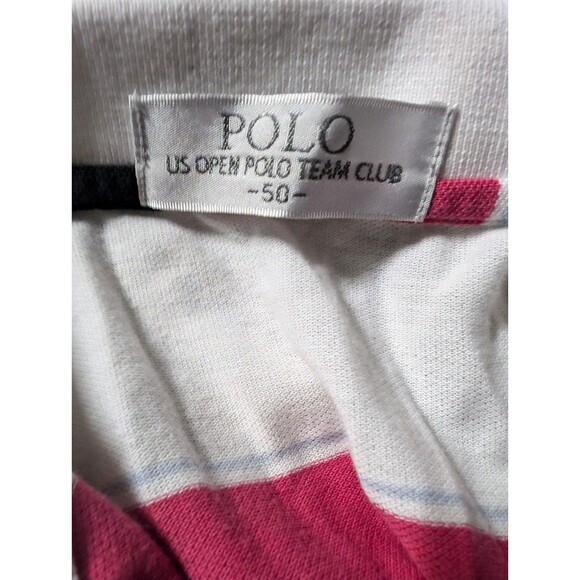 Polo US Polo Open Team Club -50- Shirt Mens Large MultiColor Striped Pocket Polo - Picture 2 of 5